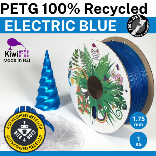 KiwiFil 100% Recycled PETG Electric Blue 1.75mm 1kg