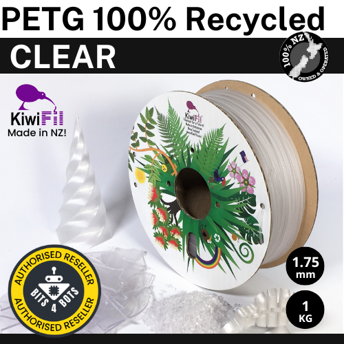 KiwiFil 100% Recycled PETG Clear 1.75mm 1kg