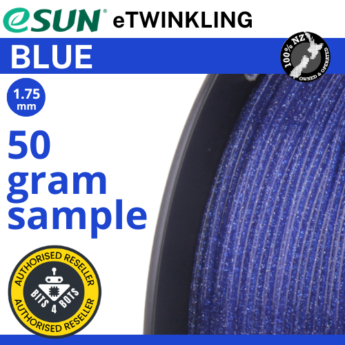50 gram sample - eSun eTwinkling Blue 1.75mm Filament