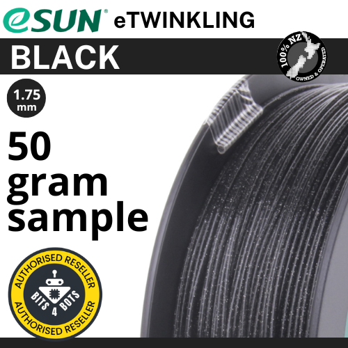 50 gram sample - eSun eTwinkling Black 1.75mm Filament