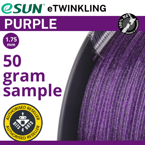 50 gram sample - eSun eTwinkling Purple  1.75mm Filament