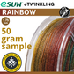 50 gram sample - eSun eTwinkling Rainbow 1.75mm Filament