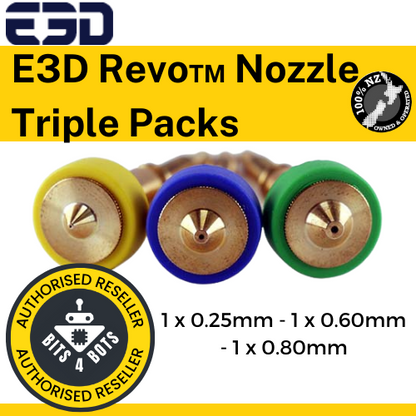 E3D Revo™ Nozzle Triple Packs 1x0.25mm-1x0.60mm-1x0.80mm