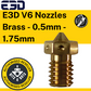 E3D V6 Nozzles Brass 0.50mm