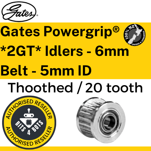 Gates Powergrip® *2GT* Idlers - 6mm Belt - 5mm ID Thoothed 20 Thooth