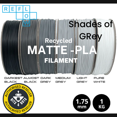 Reflow Recycled Matte PLA - Shades of Grey