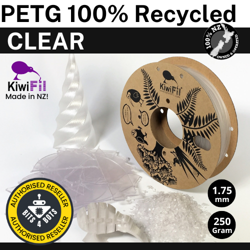 KiwiFil 100% Recycled PETG Clear 1.75mm 250g