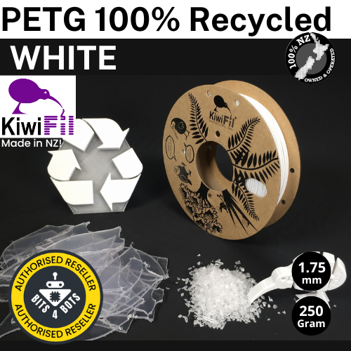 KiwiFil 100% Recycled PETG White 1.75mm 250g