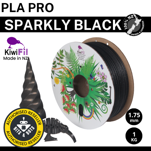 KiwiFil PLA Pro Sparkly Black 1.75mm 1kg