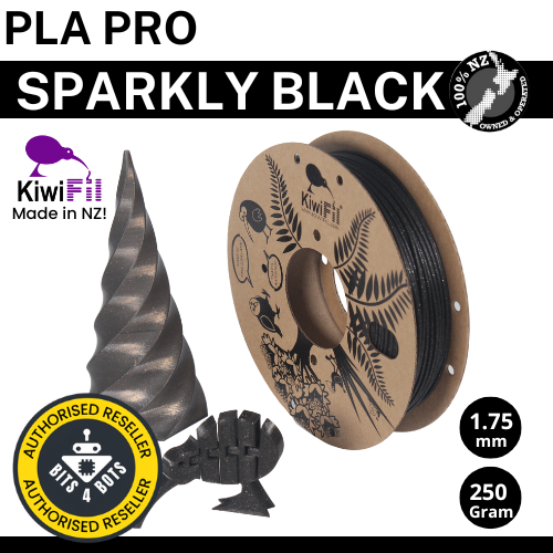 KiwiFil PLA Pro Sparkly Black 1.75mm 250g