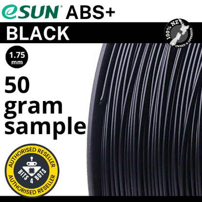 50 gram sample - eSun ABS+ Black 1.75mm Filament