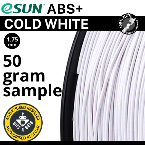 50 gram sample - eSun ABS+ Cold White 1.75mm Filament