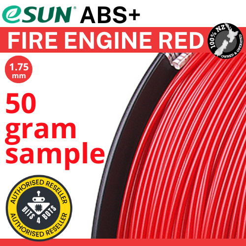 50 gram sample - eSun ABS+ Fire Engine Red 1.75mm Filament