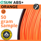 50 gram sample - eSun ABS+ Orange 1.75mm Filament