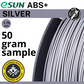 50 gram sample - eSun ABS+ silver 1.75mm Filament