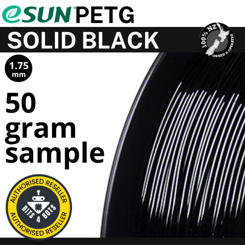 50 gram sample - eSun PETG Solid Black 1.75mm Filament