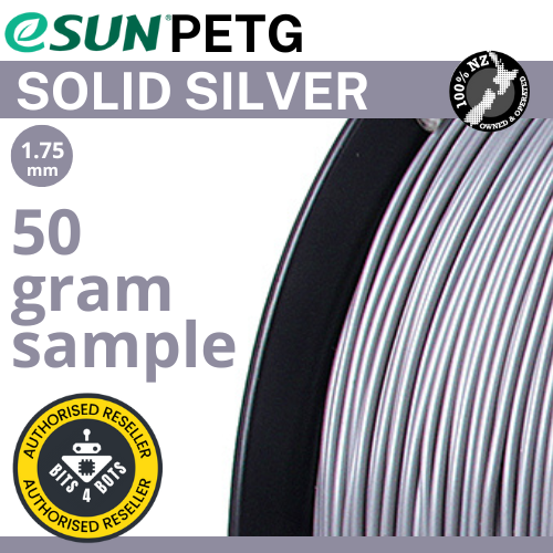 50 gram sample - eSun PETG Solid Silver 1.75mm Filament
