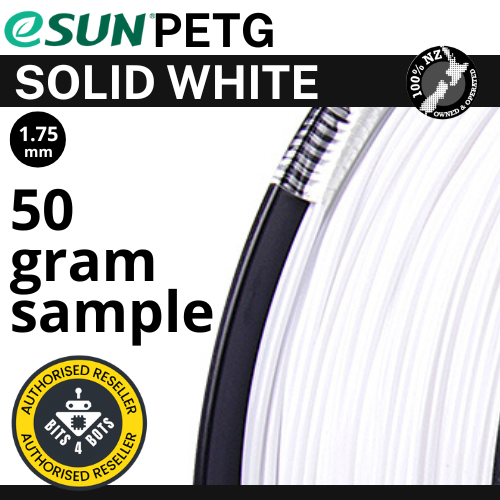 50 gram sample - eSun PETG Solid White 1.75mm Filament
