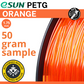 50 gram sample - eSun PETG Orange 1.75mm Filament