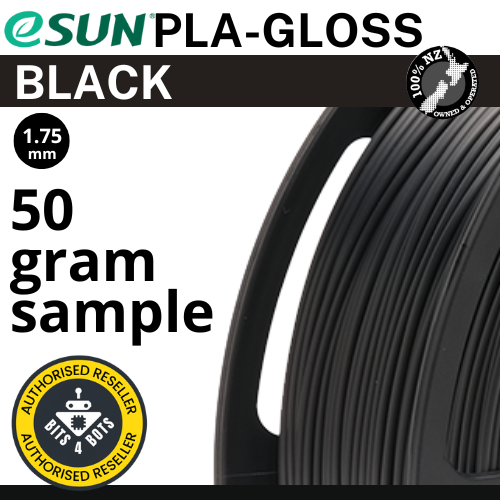 50 gram sample - eSun ePLA-Gloss Black 1.75mm Filament
