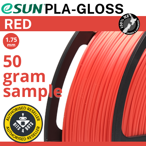 50 gram sample - eSun ePLA-Gloss Red 1.75mm Filament