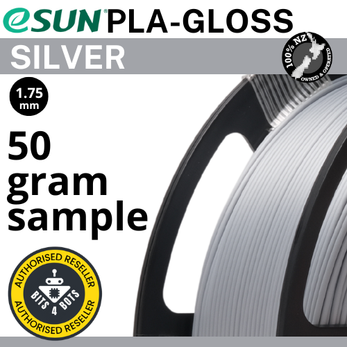 50 gram sample - eSun ePLA-Gloss Silver  1.75mm Filament