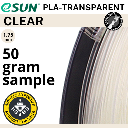 50 gram sample - eSun PLA Clear 1.75mm Filament