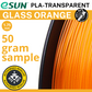 50 gram sample - eSun PLA Glass Orange 1.75mm Filament