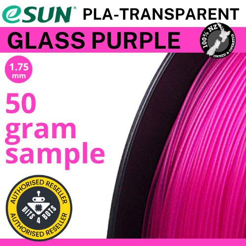 50 gram sample - eSun PLA Glass Purple 1.75mm Filament