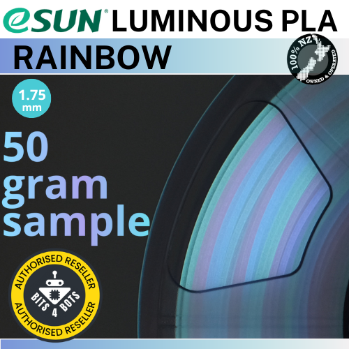 50 gram sample - eSun Luminous PLA Rainbow 1.75mm Filament