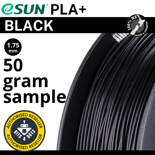 50 gram sample - eSun PLA+ Black 1.75mm Filament