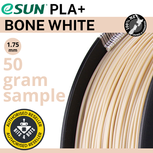 50 gram sample - eSun PLA+ Bone White 1.75mm Filament