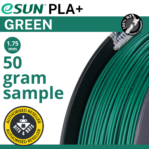 50 gram sample - eSun PLA+1.75mm Filament50 gram sample - eSun PLA+ Green 1.75mm Filament