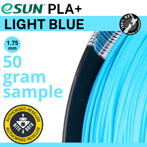 50 gram sample - eSun PLA+ Light Blue 1.75mm Filament