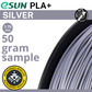 50 gram sample - eSun PLA+ Silver 1.75mm Filament