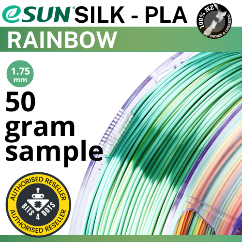 50 gram sample - eSun Silk-PLA Rainbow 1.75mm Filament