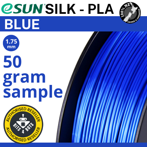 50 gram sample - eSun Silk-PLA Blue 1.75mm Filament
