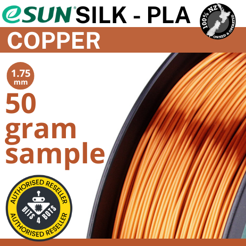 50 gram sample - eSun Silk-PLA Copper 1.75mm Filament