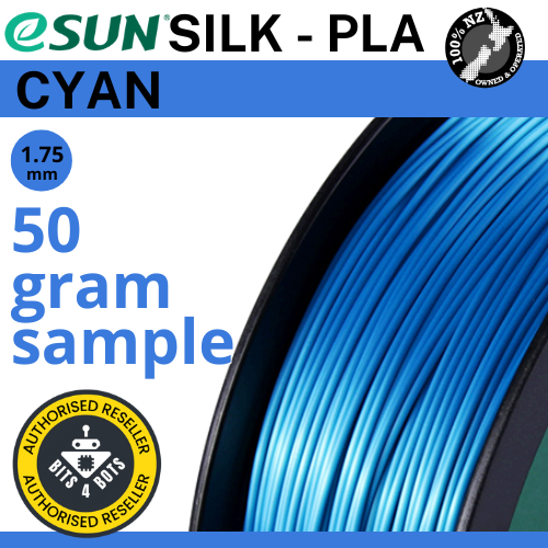 50 gram sample - eSun Silk-PLA Cyan 1.75mm Filament