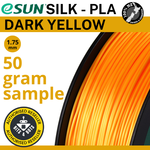 50 gram sample - eSun Silk-PLA Dark Yellow 1.75mm Filament