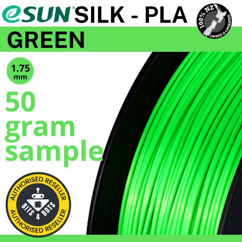 50 gram sample - eSun Silk-PLA Green 1.75mm Filament