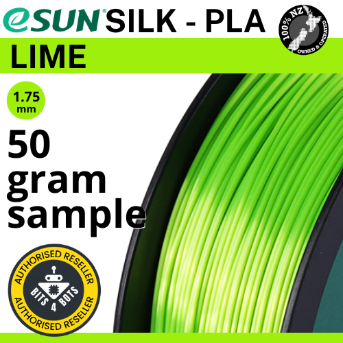 50 gram sample - eSun Silk-PLA Lime 1.75mm Filament