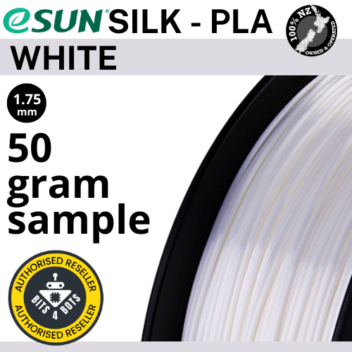 50 gram sample - eSun Silk-PLA White 1.75mm Filament