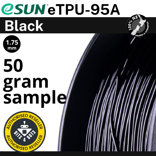 50 gram sample - eSun TPU-95A (flexible) Black 1.75mm Filament