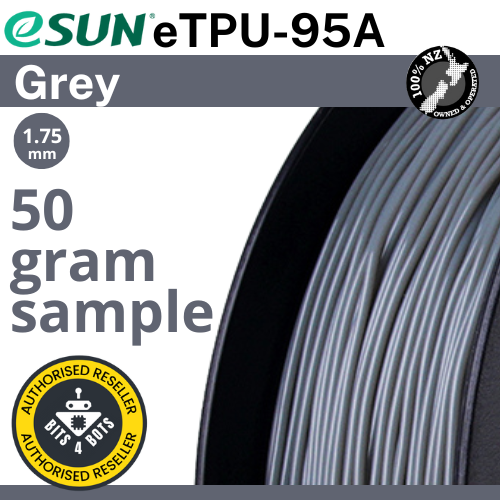 50 gram sample - eSun TPU-95A (flexible) Grey 1.75mm Filament