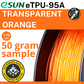 50 gram sample - eSun TPU-95A (flexible) Transparent Orange 1.75mm Filament