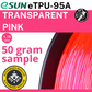 50 gram sample - eSun TPU-95A (flexible) Transparent Pink 1.75mm Filament
