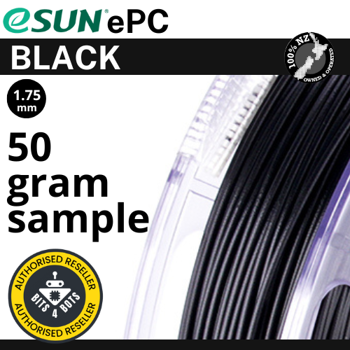 50 gram sample - eSun ePC (PolyCarbonate) Black 1.75mm Filament