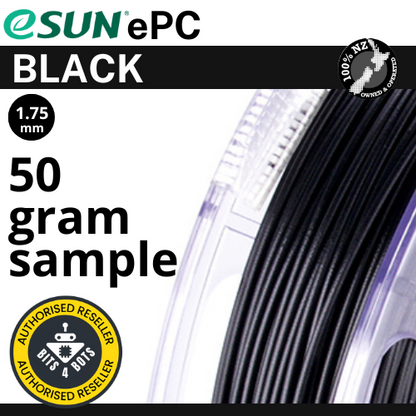 50 gram sample - eSun ePC (PolyCarbonate) Black 1.75mm Filament