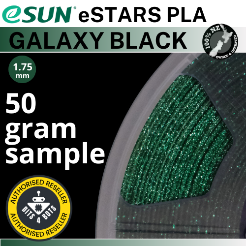 50 gram sample - eSun eStars PLA - Galaxy Black 1.75mm Filament